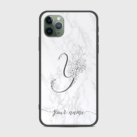 iPhone 11 Pro Cover -Personalized Alphabet Series - HQ Ultra Shine Premium Infinity Glass Soft Silicon Borders Case