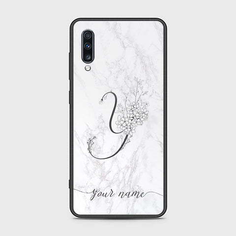 Samsung Galaxy A70 Cover - Personalized Alphabet Series - HQ Ultra Shine Premium Infinity Glass Soft Silicon Borders Case