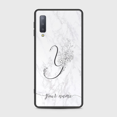 Samsung Galaxy A7 2018 Cover - Personalized Alphabet Series Series - HQ Ultra Shine Premium Infinity Glass Soft Silicon Borders Case