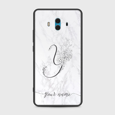 Huawei Mate 10 Cover - Personalized Alphabet Series Series - HQ Ultra Shine Premium Infinity Glass Soft Silicon Borders Case