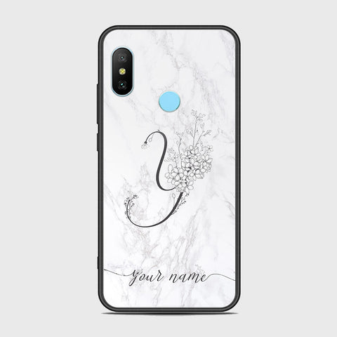 Xiaomi Redmi Note 6 Pro Cover - Personalized Alphabet Series - HQ Ultra Shine Premium Infinity Glass Soft Silicon Borders Case
