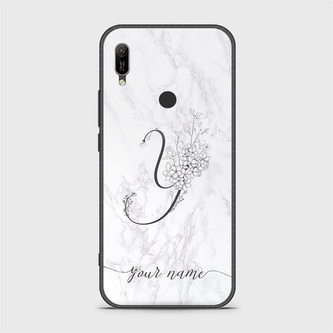 Huawei Y6 2019 / Y6 Prime 2019 Cover - Personalized Alphabet Series - HQ Ultra Shine Premium Infinity Glass Soft Silicon Borders Case