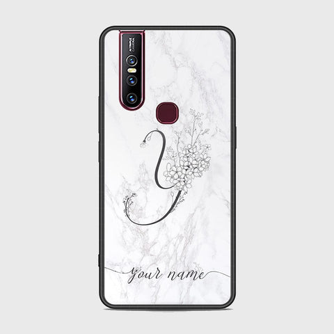 Vivo V15 Cover - Personalized Alphabet Series - HQ Ultra Shine Premium Infinity Glass Soft Silicon Borders Case