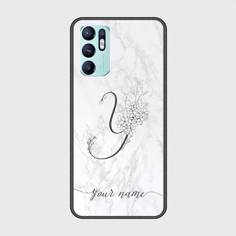 Oppo Reno 6 Cover - Personalized Alphabet Series - HQ Ultra Shine Premium Infinity Glass Soft Silicon Borders Case