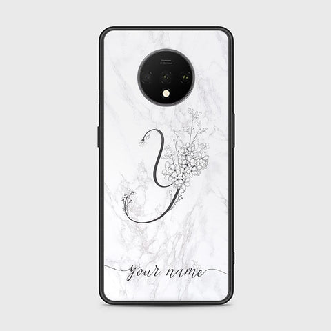 OnePlus 7T Cover - Personalized Alphabet Series - HQ Ultra Shine Premium Infinity Glass Soft Silicon Borders Case