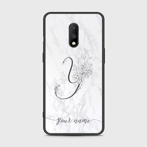 OnePlus 6T Cover - Personalized Alphabet Series - HQ Ultra Shine Premium Infinity Glass Soft Silicon Borders Case