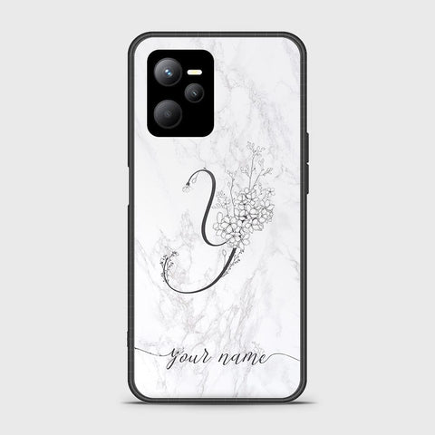 Realme C35 Cover - Personalized Alphabet Series Series - HQ Ultra Shine Premium Infinity Glass Soft Silicon Borders Case