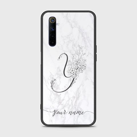 Realme 6 Cover - Personalized Alphabet Series - HQ Ultra Shine Premium Infinity Glass Soft Silicon Borders Case