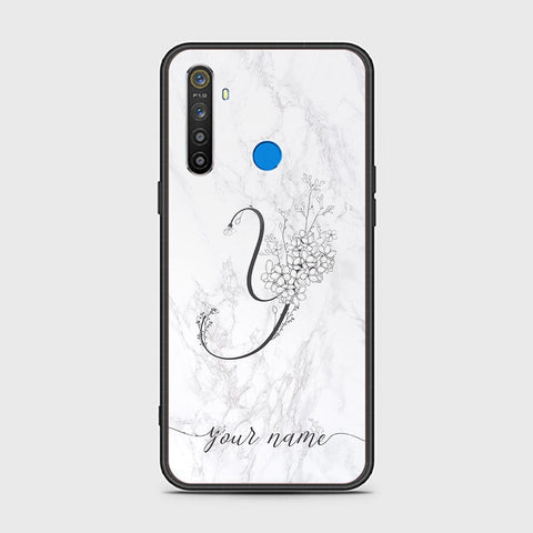 Realme 5i Cover - Personalized Alphabet Series - HQ Ultra Shine Premium Infinity Glass Soft Silicon Borders Case