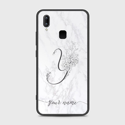 Vivo Y95 Cover - Personalized Alphabet Series - HQ Ultra Shine Premium Infinity Glass Soft Silicon Borders Case