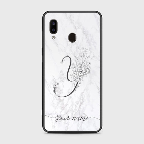 Samsung Galaxy A20 Cover - Personalized Alphabet Series - HQ Ultra Shine Premium Infinity Glass Soft Silicon Borders Case