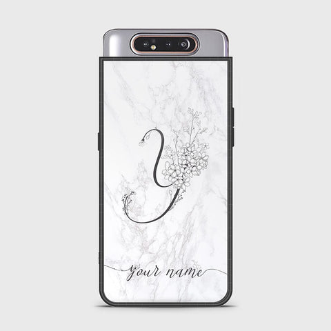 Samsung Galaxy A80 Cover - Personalized Alphabet Series - HQ Ultra Shine Premium Infinity Glass Soft Silicon Borders Case