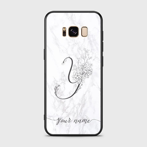 Samsung Galaxy S8 Cover - Personalized Alphabet Series - HQ Ultra Shine Premium Infinity Glass Soft Silicon Borders Case