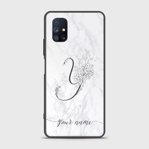 Samsung Galaxy M51 Cover - Personalized Alphabet Series - HQ Ultra Shine Premium Infinity Glass Soft Silicon Borders Case