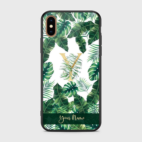 iPhone XS Max Cover -Personalized Alphabet Series - HQ Ultra Shine Premium Infinity Glass Soft Silicon Borders Case