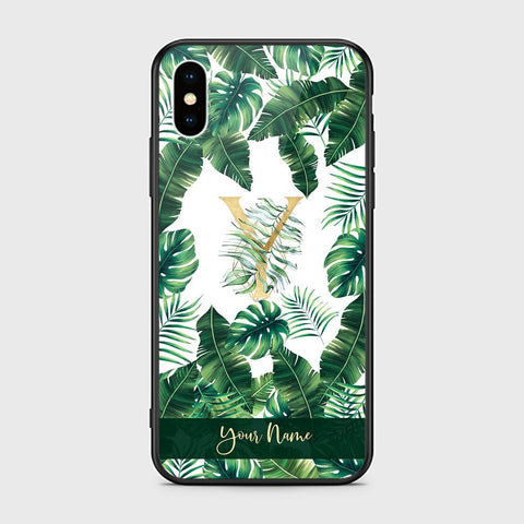 iPhone XS / X Cover -Personalized Alphabet Series - HQ Ultra Shine Premium Infinity Glass Soft Silicon Borders Case