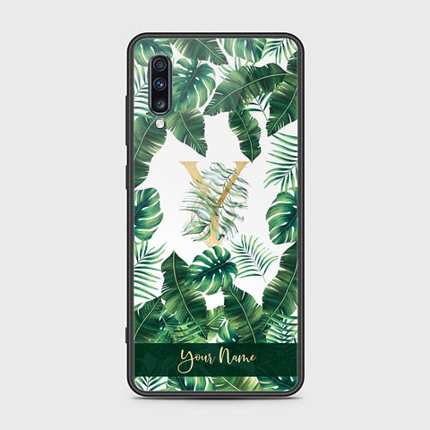 Samsung Galaxy A70 Cover - Personalized Alphabet Series - HQ Ultra Shine Premium Infinity Glass Soft Silicon Borders Case