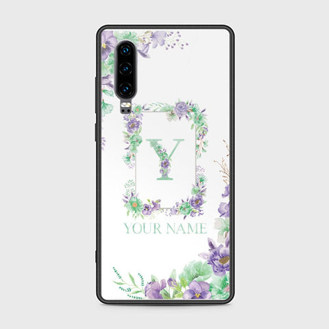 Huawei P30 Cover - Personalized Alphabet Series Series - HQ Ultra Shine Premium Infinity Glass Soft Silicon Borders Case