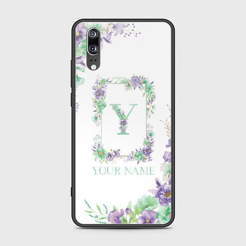 Huawei P20 Cover - Personalized Alphabet Series Series - HQ Ultra Shine Premium Infinity Glass Soft Silicon Borders Case