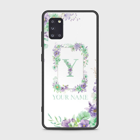 Samsung Galaxy A31 Cover - Personalized Alphabet Series Series - HQ Ultra Shine Premium Infinity Glass Soft Silicon Borders Case