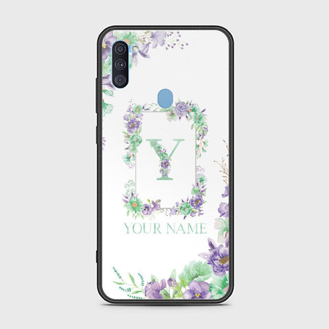 Samsung Galaxy M11 Cover - Personalized Alphabet Series Series - HQ Ultra Shine Premium Infinity Glass Soft Silicon Borders Case
