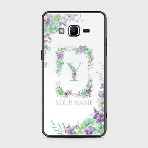 Samsung Galaxy Grand Prime Cover - Personalized Alphabet Series Series - HQ Ultra Shine Premium Infinity Glass Soft Silicon Borders Case