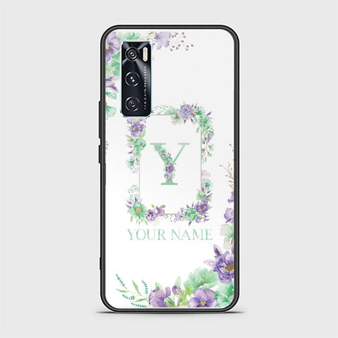 Vivo V20 SE Cover - Personalized Alphabet Series Series - HQ Ultra Shine Premium Infinity Glass Soft Silicon Borders Case