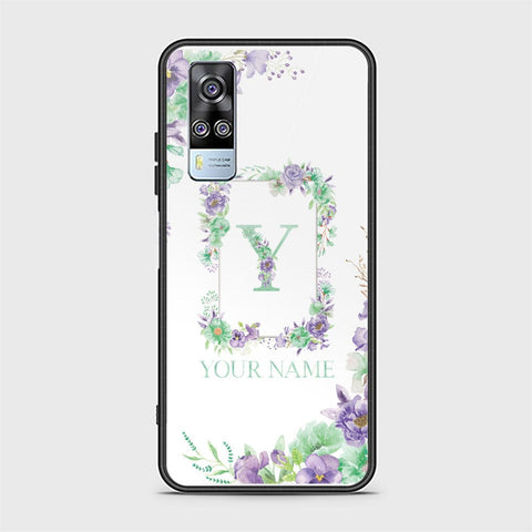 Vivo Y51s Cover - Personalized Alphabet Series - HQ Ultra Shine Premium Infinity Glass Soft Silicon Borders Case