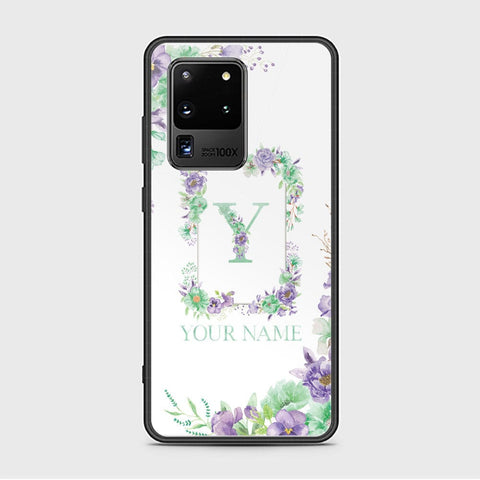 Samsung Galaxy S20 Ultra Cover - Personalized Alphabet Series Series - HQ Ultra Shine Premium Infinity Glass Soft Silicon Borders Case