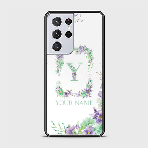 Samsung Galaxy S21 Ultra 5G Cover - Personalized Alphabet Series Series - HQ Ultra Shine Premium Infinity Glass Soft Silicon Borders Case