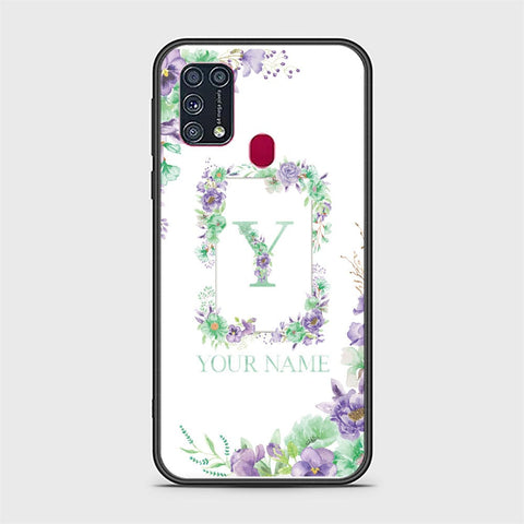 Samsung Galaxy M31 Cover - Personalized Alphabet Series Series - HQ Ultra Shine Premium Infinity Glass Soft Silicon Borders Case