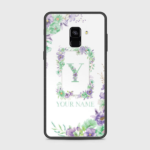 Samsung Galaxy A8 2018 Cover - Personalized Alphabet Series Series - HQ Ultra Shine Premium Infinity Glass Soft Silicon Borders Case