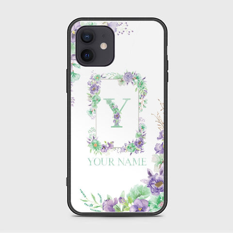 iPhone 12 Mini Cover - Personalized Alphabet Series Series - HQ Ultra Shine Premium Infinity Glass Soft Silicon Borders Case