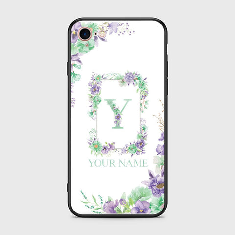 iPhone 8 / 7 Cover -Personalized Alphabet Series - HQ Ultra Shine Premium Infinity Glass Soft Silicon Borders Case