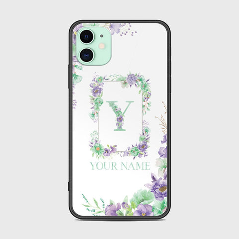 iPhone 11 Cover -Personalized Alphabet Series - HQ Ultra Shine Premium Infinity Glass Soft Silicon Borders Case