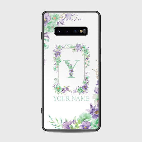 Samsung Galaxy S10 Plus Cover - Personalized Alphabet Series Series - HQ Ultra Shine Premium Infinity Glass Soft Silicon Borders Case