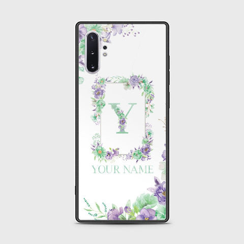 Samsung Galaxy Note 10 Plus Cover - Personalized Alphabet Series Series - HQ Ultra Shine Premium Infinity Glass Soft Silicon Borders Case