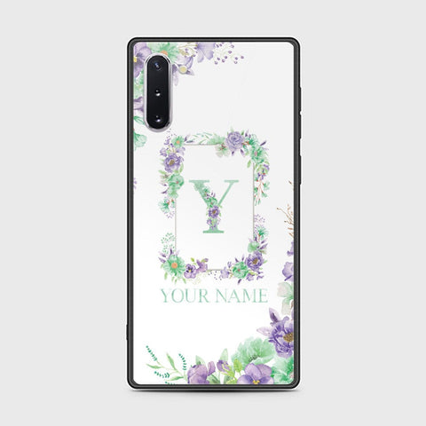 Samsung Galaxy Note 10 Cover - Personalized Alphabet Series Series - HQ Ultra Shine Premium Infinity Glass Soft Silicon Borders Case