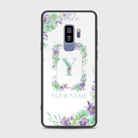 Samsung Galaxy S9 Plus Cover - Personalized Alphabet Series Series - HQ Ultra Shine Premium Infinity Glass Soft Silicon Borders Case