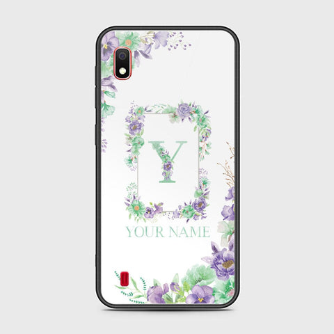Samsung Galaxy A10 Cover - Personalized Alphabet Series Series - HQ Ultra Shine Premium Infinity Glass Soft Silicon Borders Case