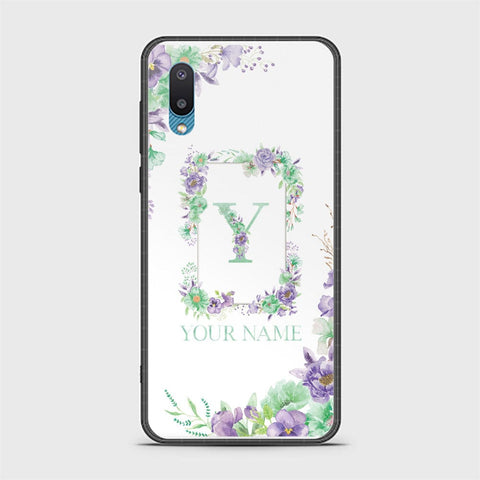 Samsung Galaxy A02 Cover - Personalized Alphabet Series - HQ Ultra Shine Premium Infinity Glass Soft Silicon Borders Case