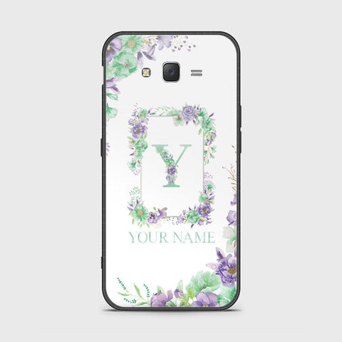 Samsung Galaxy J7 2015 Cover - Personalized Alphabet Series - HQ Ultra Shine Premium Infinity Glass Soft Silicon Borders Case