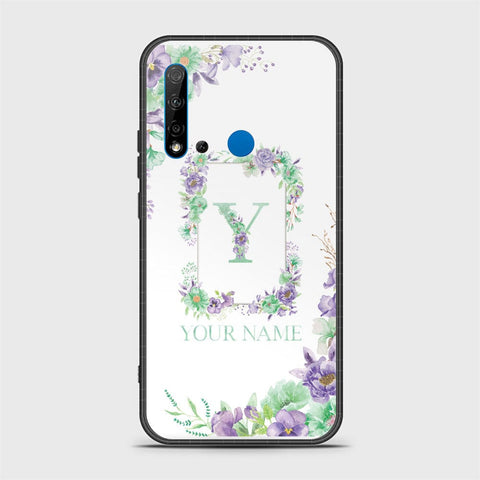 Huawi P20 Lite 2019 Cover - Personalized Alphabet Series - HQ Ultra Shine Premium Infinity Glass Soft Silicon Borders Case