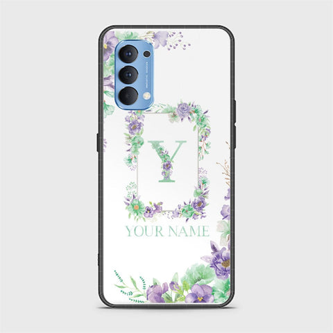 Oppo Reno 4 Cover - Personalized Alphabet Series - HQ Ultra Shine Premium Infinity Glass Soft Silicon Borders Case