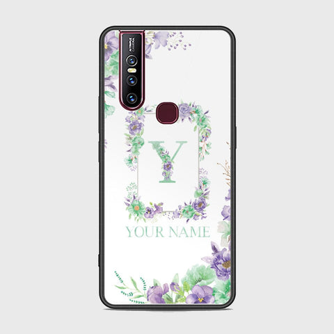 Vivo V15 Cover - Personalized Alphabet Series - HQ Ultra Shine Premium Infinity Glass Soft Silicon Borders Case