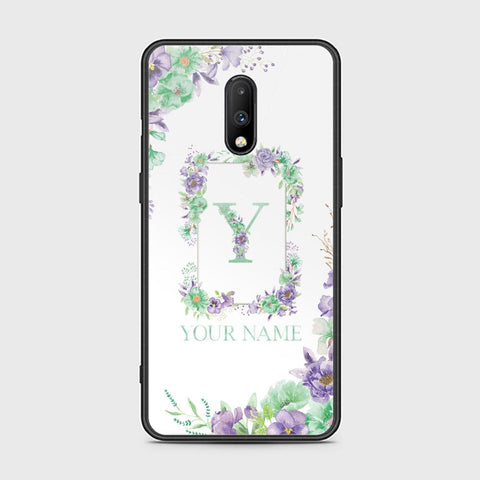 OnePlus 6T Cover - Personalized Alphabet Series - HQ Ultra Shine Premium Infinity Glass Soft Silicon Borders Case