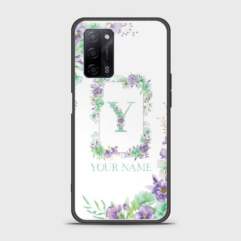 Oppo A55s Cover - Personalized Alphabet Series Series - HQ Ultra Shine Premium Infinity Glass Soft Silicon Borders Case