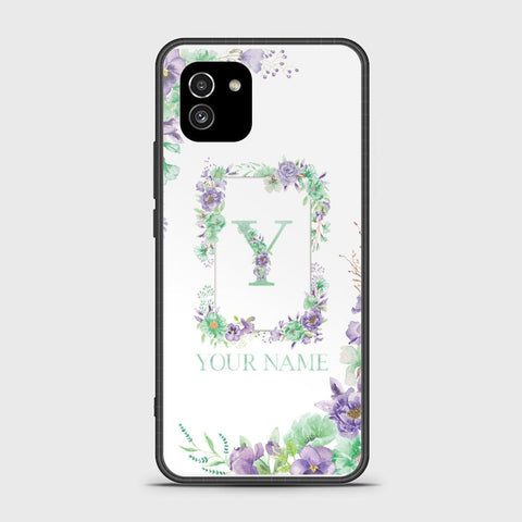 Samsung Galaxy A03 Cover - Personalized Alphabet Series Series - HQ Ultra Shine Premium Infinity Glass Soft Silicon Borders Case