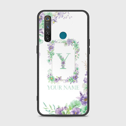 Realme 5 Pro Cover - Personalized Alphabet Series - HQ Ultra Shine Premium Infinity Glass Soft Silicon Borders Case