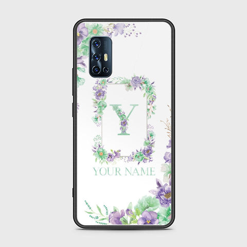 Vivo V17 Cover - Personalized Alphabet Series - HQ Ultra Shine Premium Infinity Glass Soft Silicon Borders Case